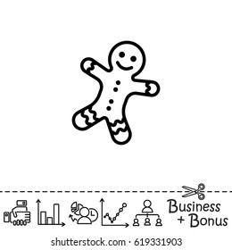 Web line icon. Christmas gingerbread
