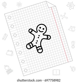 Web line icon. Christmas gingerbread