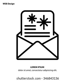 Web line icon. Christmas Greetings, Christmas card