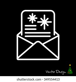 Web line icon. Christmas Greetings, Christmas card