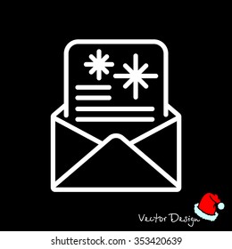 Web line icon. Christmas Greetings, Christmas card