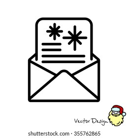 Web line icon. Christmas Greetings, Christmas card
