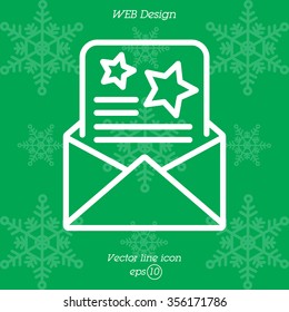 Web line icon. Christmas Greetings, Christmas card