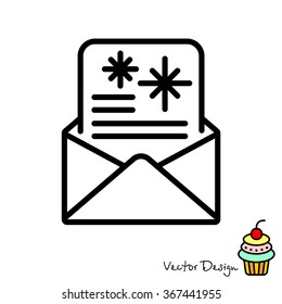 Web line icon. Christmas Greetings, Christmas card