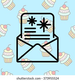Web line icon. Christmas Greetings, Christmas card