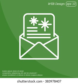 Web line icon. Christmas Greetings, Christmas card