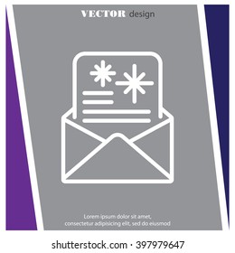 Web line icon. Christmas Greetings, Christmas card