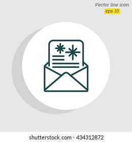 Web line icon. Christmas Greetings, Christmas card