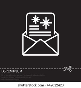 Web line icon. Christmas Greetings, Christmas card