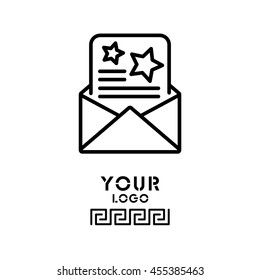 Web line icon. Christmas Greetings, Christmas card