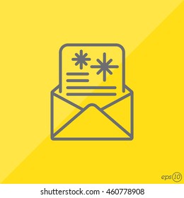 Web line icon. Christmas Greetings, Christmas card