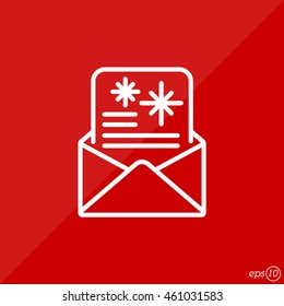 Web line icon. Christmas Greetings, Christmas card