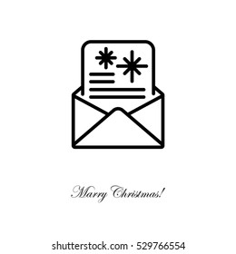 Web line icon. Christmas Greetings, Christmas card