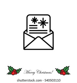 Web line icon. Christmas Greetings, Christmas card
