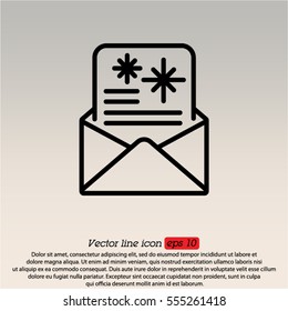 Web line icon. Christmas Greetings, Christmas card