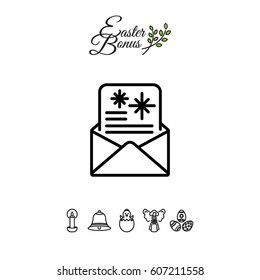 Web line icon. Christmas Greetings, Christmas card