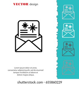Web line icon. Christmas Greetings, Christmas card