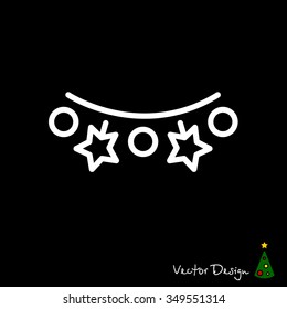 Web line icon. Christmas lights