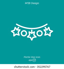 Web line icon. Christmas lights