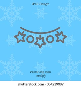 Web line icon. Christmas lights
