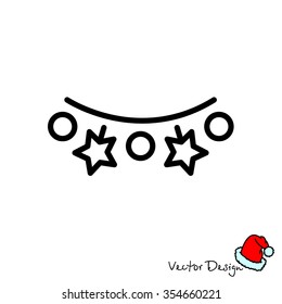Web line icon. Christmas lights