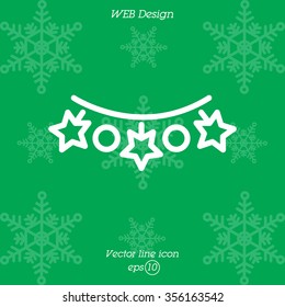 Web line icon. Christmas lights