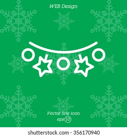 Web line icon. Christmas lights
