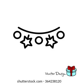 Web line icon. Christmas lights