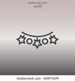 Web line icon. Christmas lights