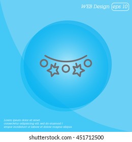 Web line icon. Christmas lights