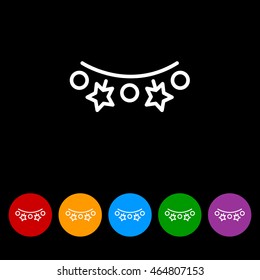 Web line icon. Christmas lights