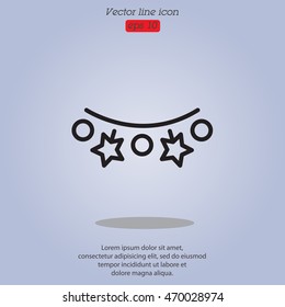 Web line icon. Christmas lights