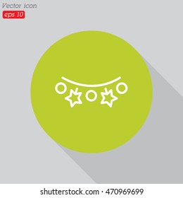 Web line icon. Christmas lights