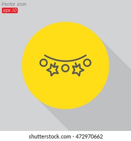 Web line icon. Christmas lights