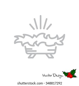 Web line icon. Christmas nursery, nativity scenes