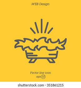 Web line icon. Christmas nursery, nativity scenes