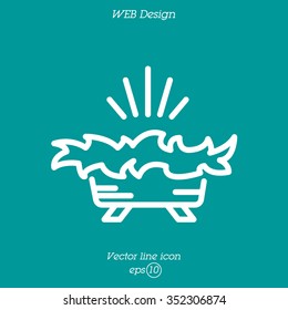 Web line icon. Christmas nursery, nativity scenes