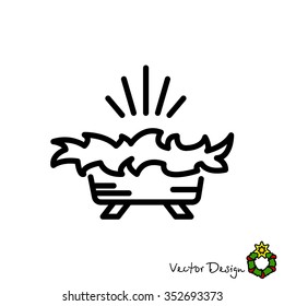 Web line icon. Christmas nursery, nativity scenes