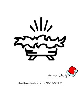 Web line icon. Christmas nursery, nativity scenes