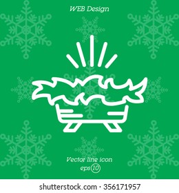 Web line icon. Christmas nursery, nativity scenes