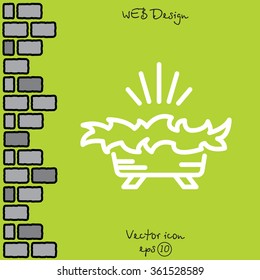 Web line icon. Christmas nursery, nativity scenes