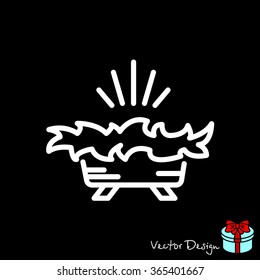 Web line icon. Christmas nursery, nativity scenes