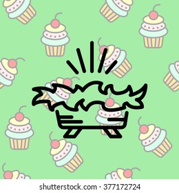 Web line icon. Christmas nursery, nativity scenes