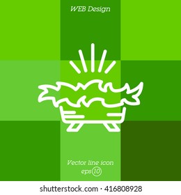 Web line icon. Christmas nursery, nativity scenes