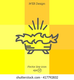 Web line icon. Christmas nursery, nativity scenes