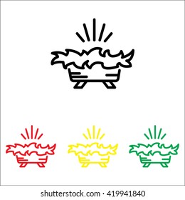 Web line icon. Christmas nursery, nativity scenes