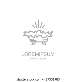 Web line icon. Christmas nursery, nativity scenes