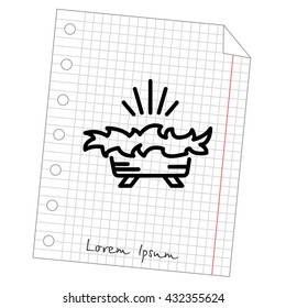 Web line icon. Christmas nursery, nativity scenes