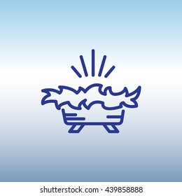 Web line icon. Christmas nursery, nativity scenes