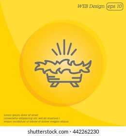 Web line icon. Christmas nursery, nativity scenes